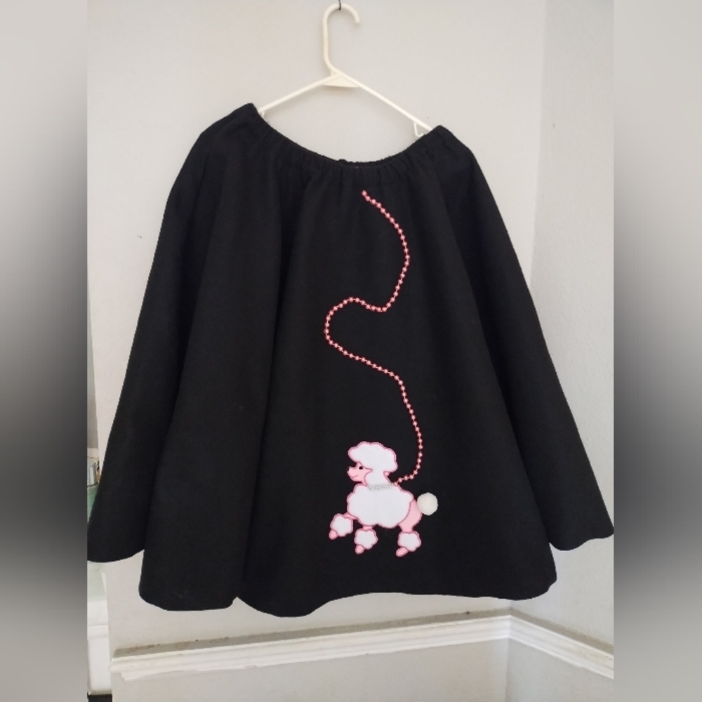 Handmade Poodle Skirt. Elastic waist 15" Stretches to 19.5" Costume